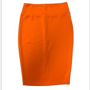 Bodycon pencil skirt coral salmon orange